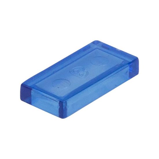 Picture of Loose tile 1X2 sky blue transparent 192