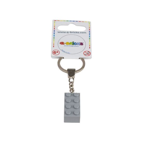 Bild von Silberner Schlüsselanhänger 2x4 Fenstergrau 411