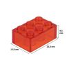 Picture of Loose brick 2X3 flame red transparent 224