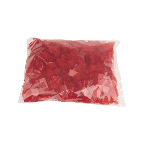 Image de Plaques lisses (1x2,2x2,2x4) rouge feu transparente 224 /sachet  1000 pieces 
