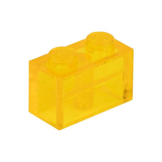 Picture of Loose brick 1X2 traffic yellow transparent 004