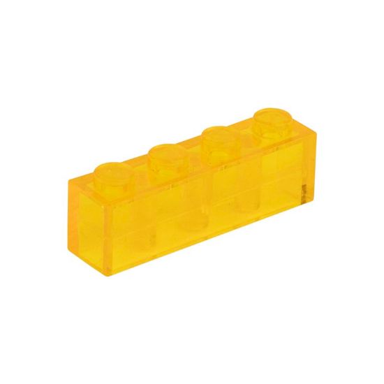 Slika Posamezna kocka 1X4 prozorno prometno rumena 004