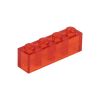 Picture of Loose brick 1X4 flame red transparent 224