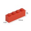 Picture of Loose brick 1X4 flame red 620