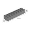 Picture of Loose brick 2X8 dusty gray 851