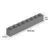 Picture of Loose brick 1X8 dusty gray 851