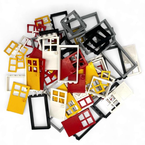 Picture of Building Blocks Accessories 84 Pieces – Doors & Windows Set for House & Farm Builds – Compatible with All Major Brands