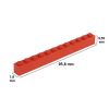Picture of Loose brick 1X12 flame red 620