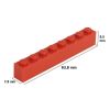 Picture of Loose brick 1X8 flame red 620