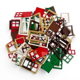 Picture of Building Block Accessories 84 Pieces Doors & Windows Set, Interlocking Brick Accessories for House Building, Farmhouse Building Blocks, Compatible with Leading Brands