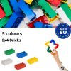 Slika Klasični 2x4 komplet gradbenih kock | 200 kosov v 5 različnih osnovnih barvah